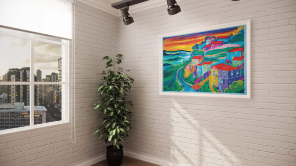 oil pastel landscape painting - Gambar 2