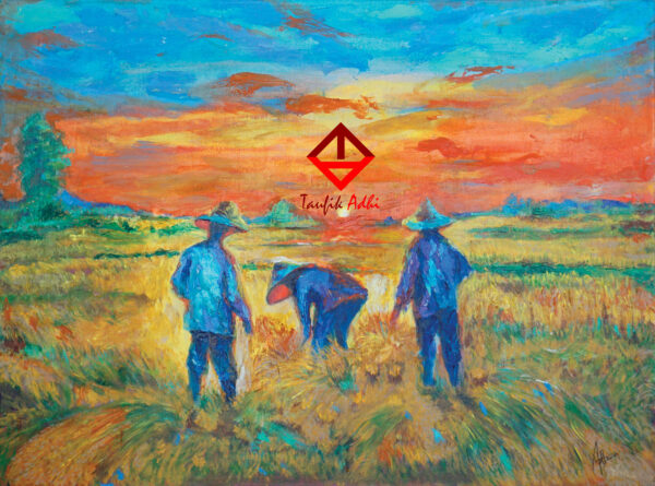 acrylic and mix media painting on canvas