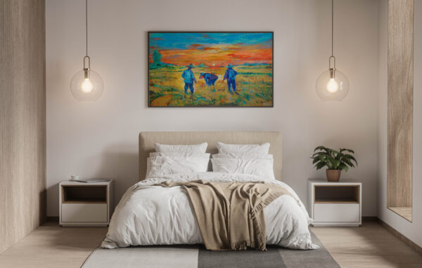 acrylic and mix media painting on canvas - Gambar 2
