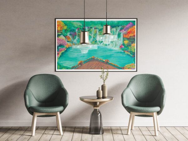 oil pastel landscape painting - Gambar 2
